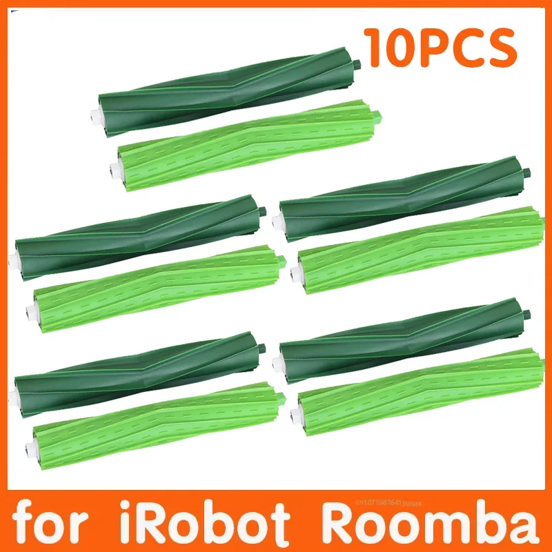 Dual Multi-Surface Rubber Roller Brushes Replacement for Robot Vacuum Cleaners