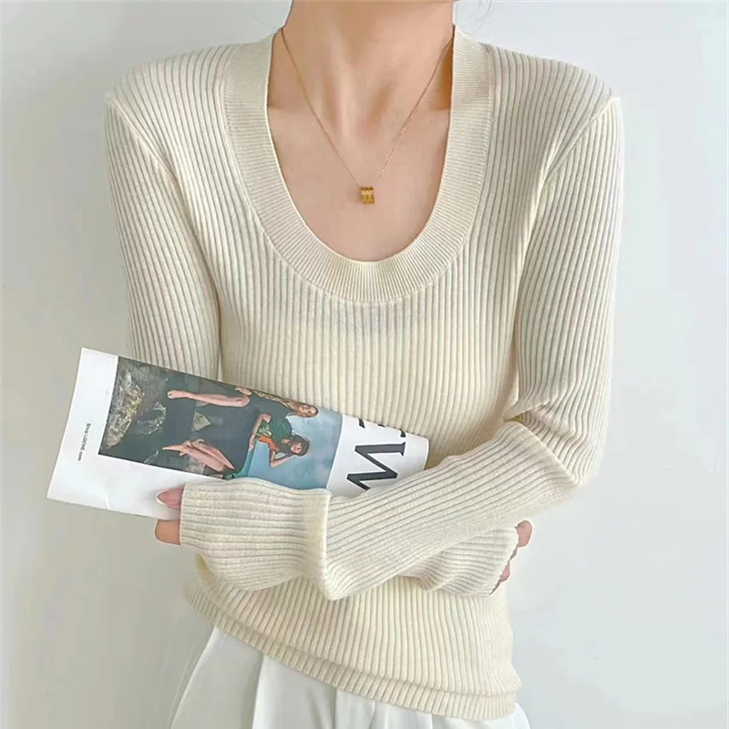 Women Long Sleeve Knitted Sweater Pullover
