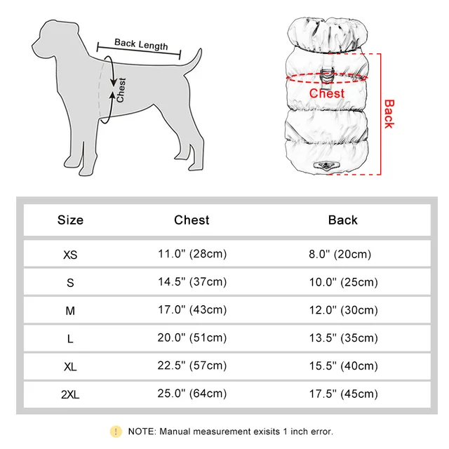 Chaleco acolchado para perros pequeños y medianos: Térmico y Suave Emoape