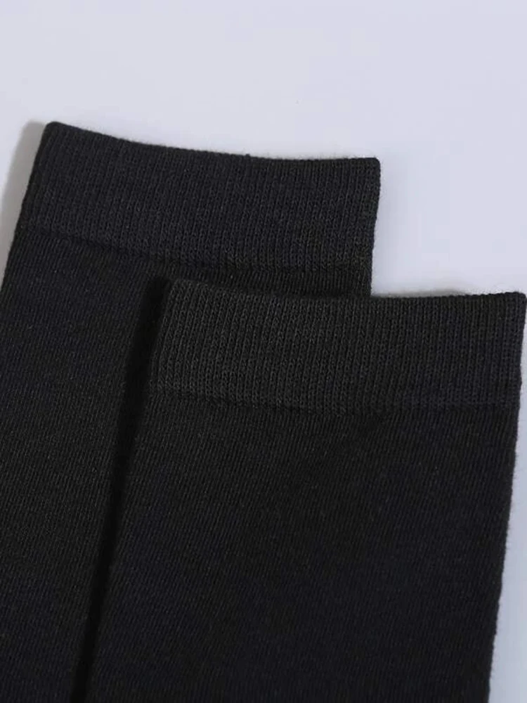 6 Pairs Solid Color Men's Mid Length Socks Fashion Comfortable Autumn Classic Black Business Sock High-quality Men's Short Socks