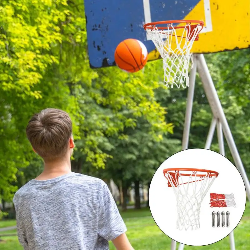 Basketball Hoop 35/45CM Hanging Basketball Hoop Wall Mounted Goal Hoop Rim Net Sports Netting Indoor Outdoor Wall Mounted Easy Installation