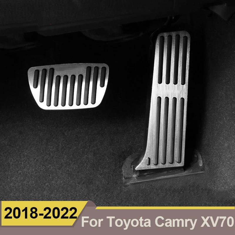 Aluminum Auto Car Pedals Cover Fuel Brake Footrest Pads Plate Cover Toyota Camry 70 V70 Accessories car pedals pedal cover