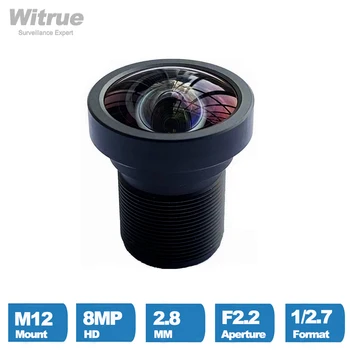 감시 보안 카메라용 왜곡 없는 4K CCTV 렌즈, 8MP M12 마운트, 2.8MM 조리개, F2.2 포맷, 650nm IR 필터, 1/2 인치