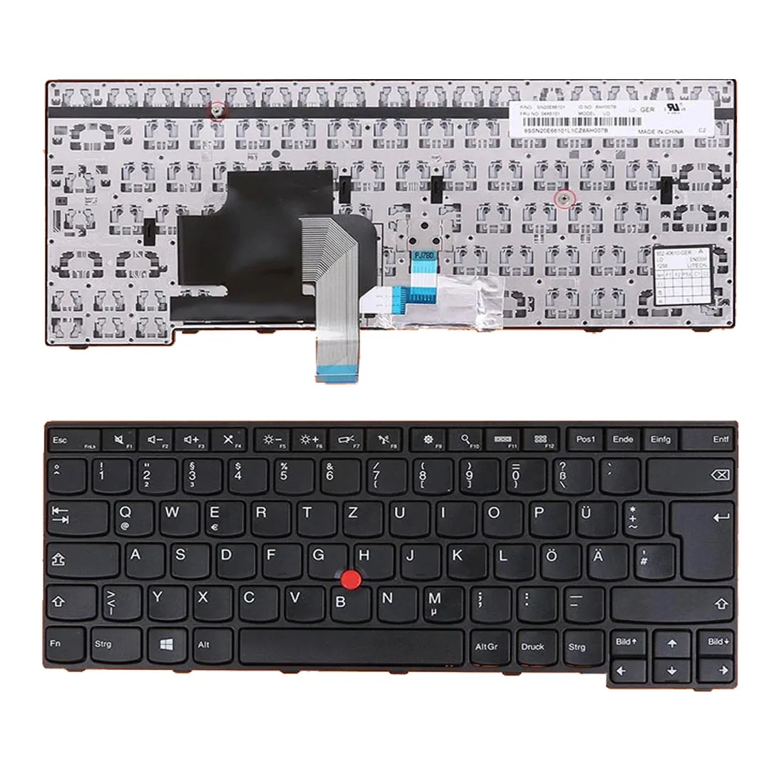 

Немецкая QWERTZ новая клавиатура для ноутбука Lenovo Thinkpad E450 E455 E450C E460 E465 SN20E66101 8AH007B черная с указателем GR