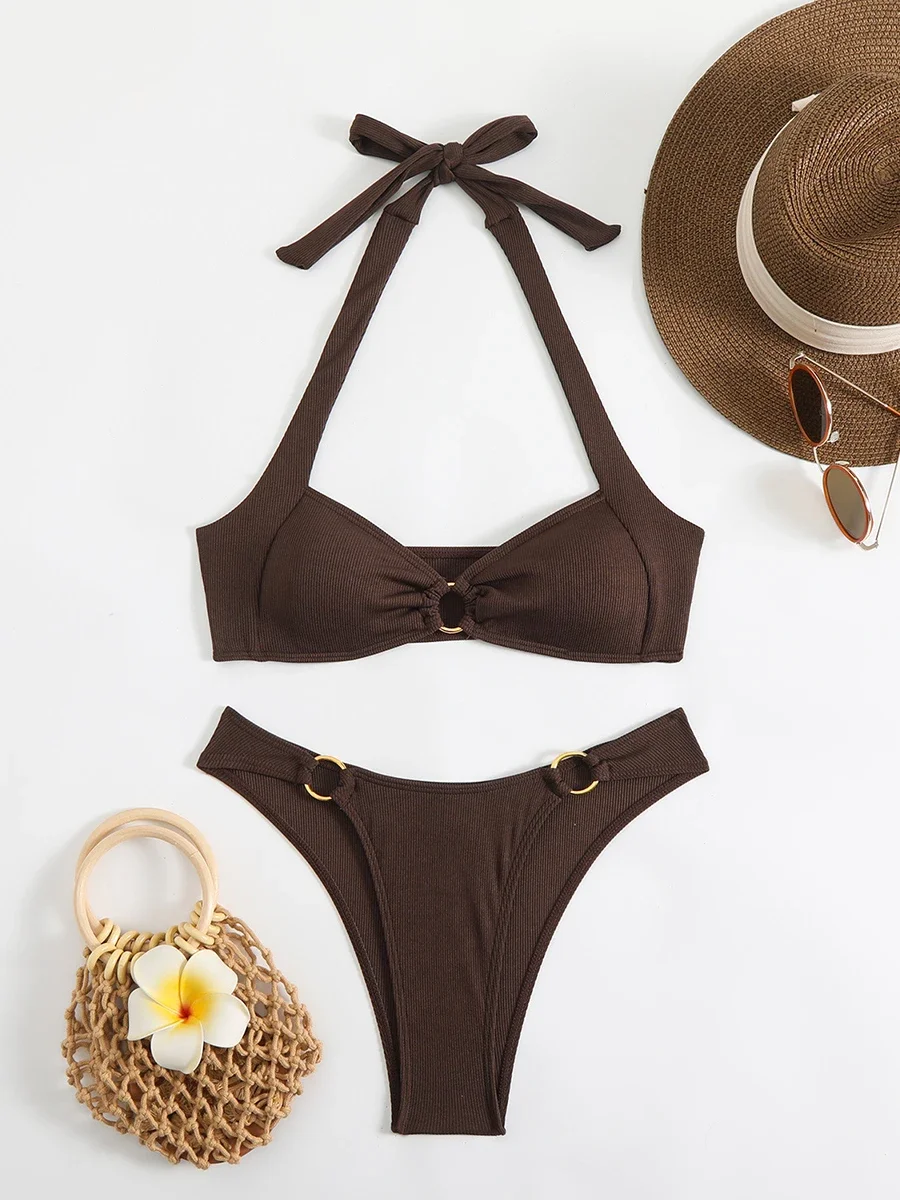 Chic Women's Halter Bikini Two-Piece Swimwear Set