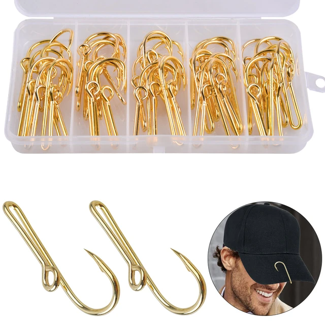 40PCS Fish hook hat clip Custom Colored Gold/Black hat clip Fish Hooks for Cap  Hook Clip fishing hook for hat Money/Tie Clasp - AliExpress