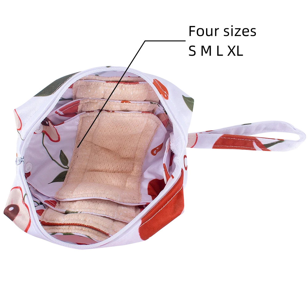 Women's Sanitary Pads All Cotton Breathable Leakproof Reusable Washable 5PCS