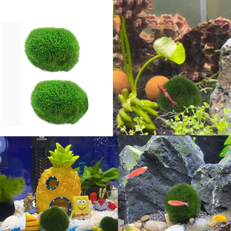 Simulated Green Algae Ball Aquarium Decoration Sunken Grass Landscape  Ecology Fish Tank Landscape Decoration Aquarium Plants