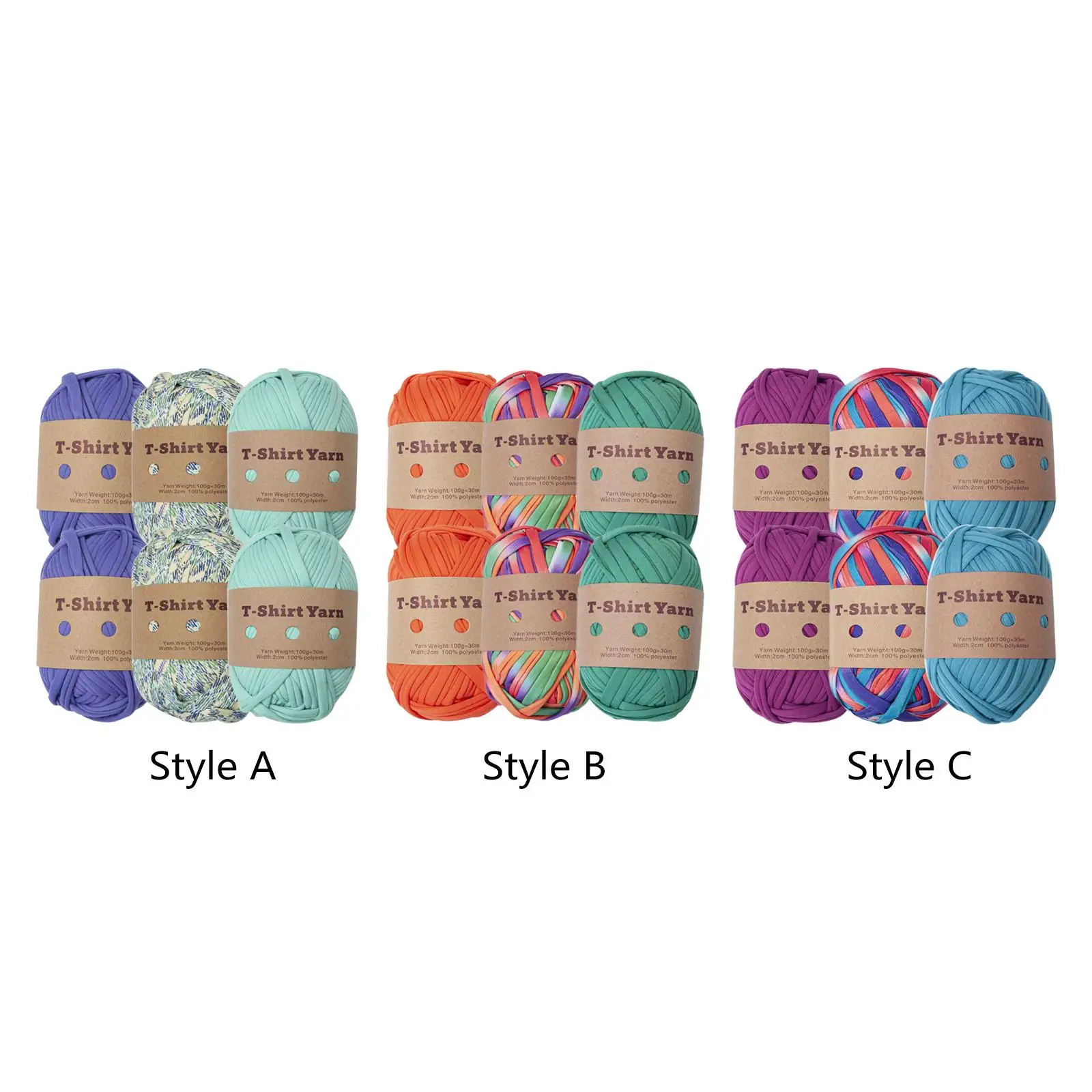 

6Pcs T Shirt Yarn Bag Bottom Knitting Yarn for Pillow Rug Making Sweaters