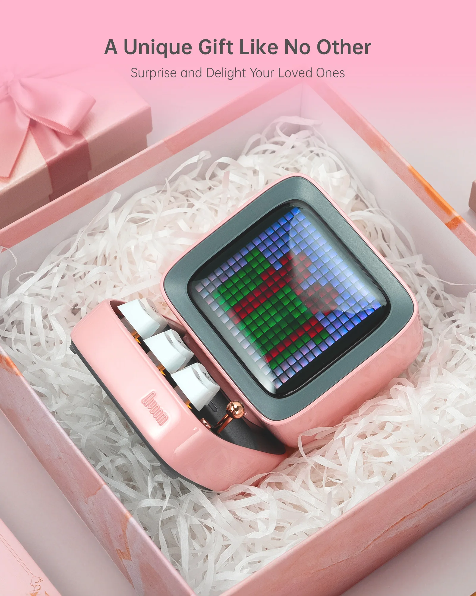 Divoom Ditoo-Pro Retro Pixel Art Bluetooth Portable Speaker Alarm Clock DIY LED Display Board, Cute Gift Home Light Decoration 6