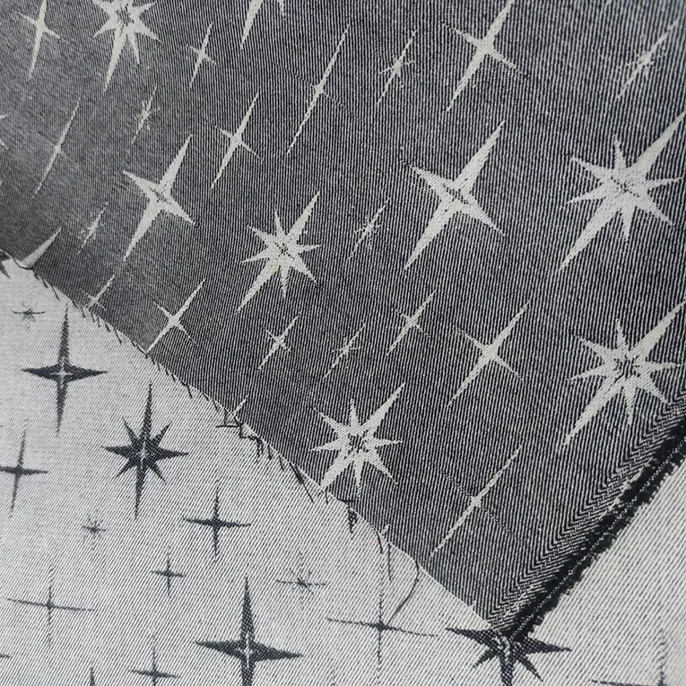 Colorful Embroidered Denim Fabric Starry Sky Denim Material for Jacket Shoes Bag Box Embroidery Fabric Clothing Accessories