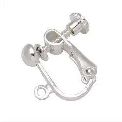 Set of 10 Clip - On Earring Findings with Screw Back (Silver plated)