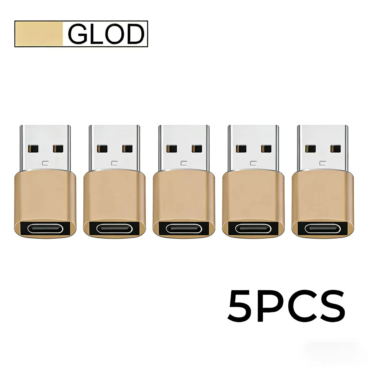 5-Pack Durable Metallic OTG USB to USB C Adapters - Universal Use