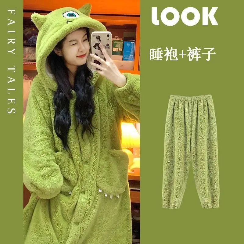Anime Adult Mike Wazowski Monsters Cosplay Halloween Costumes Onesies Nightgown Xmas Carnival Funny Pajamas Kigurumi