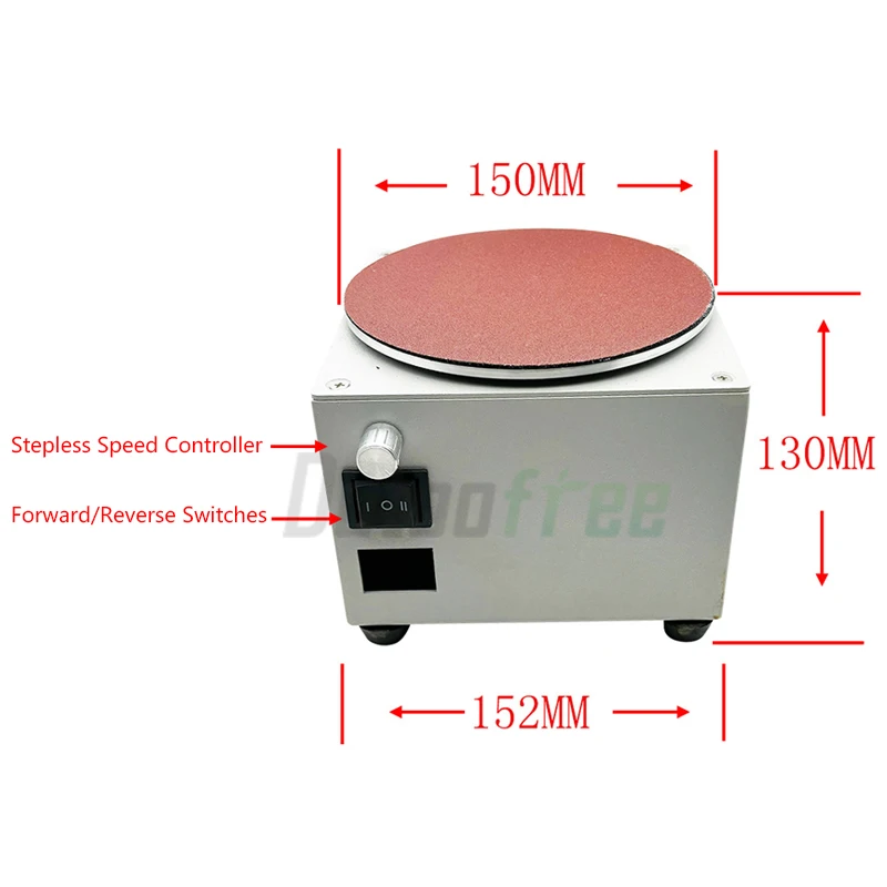 110V/220V 6-Inch Mini Belt Disc Sander Sanding Machine for Wood Metal Stone Grinding Curve Grinding 20PCS Sandpaper for electric orbital sander