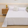 Soft Home Bed Linen Sheets Bed Flat Sheet for Double Bed Plain Solid Color Top Sheets Single/Queen/King Flat Bedsheets 1