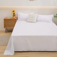 Soft Home Bed Linen Sheets Bed Flat Sheet for Double Bed Plain Solid Color Top Sheets Single/Queen/King Flat Bedsheets 1