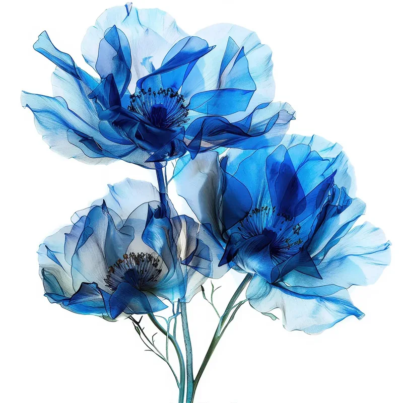 Blue Flowers Self-Adhesive Toilet Stickers Wall Decal Removable Reusable Vinyl Car Sticker For Bathroom Decor C1272#