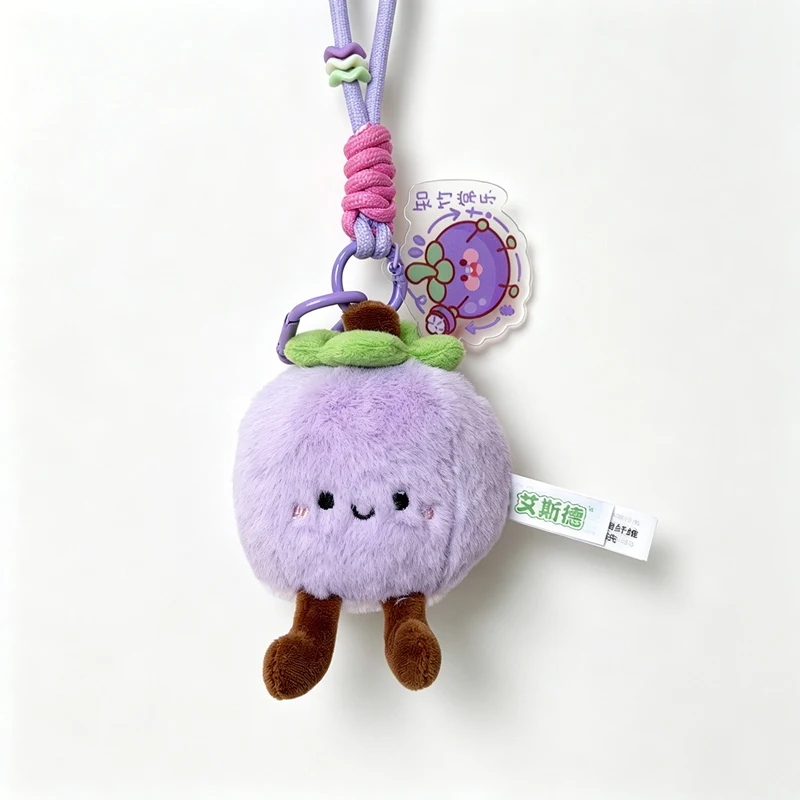 둥근 녹색 코코넛 모양의 귀여운 봉제인형, 흰색 크림색 폼 탑, 작은 분홍색 꽃 자수, 흰색 밀짚으로 된 예쁜 장난감
