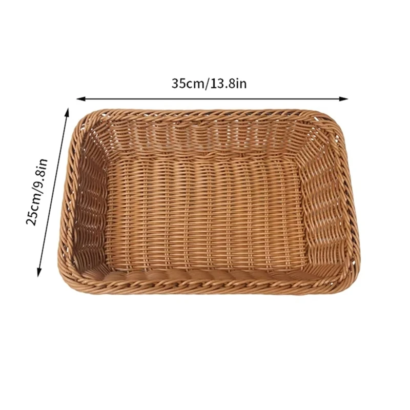 Handmade Rattans Work Storage Trays Fruit Vegetables Bread Baskets Restaurant Serving Tabletop Display Baskets