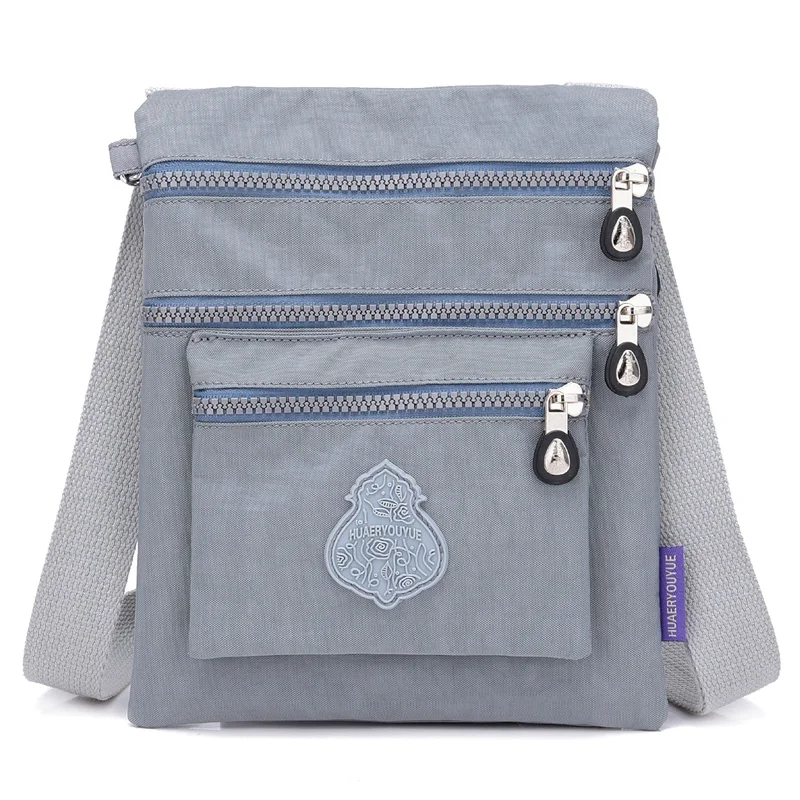 Fashion Multiple zip pocket, Nylon Women Messenger Bag Female Shoulder bags Ladies Purses Brand Bags small Crossbody Bags