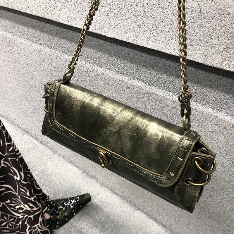 Women's Designer Vintage Shoulder Bags High Quality Luxury Subculture Lock Bronze Gold Square Handbags and Wallets Women's Trave