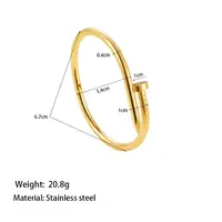 RAKOL Simple 316 Nail Light Luxury Titanium Steel Jewelry Women's High Quality Bracelet Multi Functional Non-fading Hand Jewelry 6