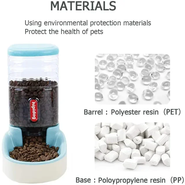 Automatic Dog Feeder Waterer Gravity Pet Food Dispensers Cat Water Dispenser Large Capacity Storage Container Food Water Bowl 5