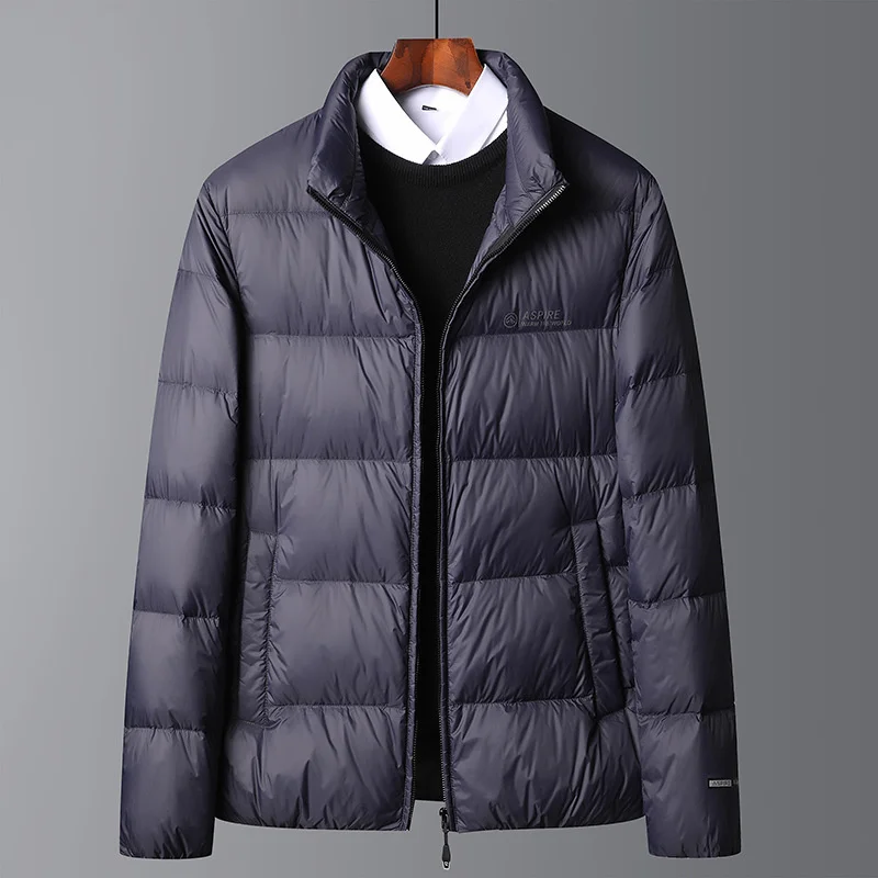 

90% Simple Brand White Classic Duck Down Jacket Young Men's Autumn and Winter Short Lapel Cold-proof Warm Down Coat