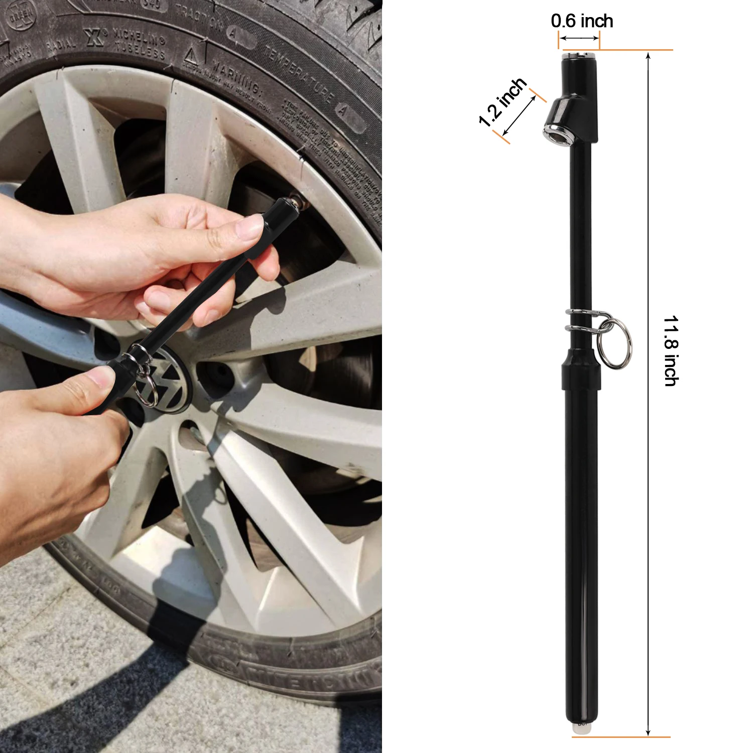 ATsafepro Car Tire Pressure Gauge 10-150 Psi Truck Pressure Gauge Heavy Duty Pen Tyre Gauge Long Zinc Alloy Dual Head Pen Shape
