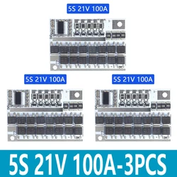 High - Capacity Lithium Battery Protection Circuit Board with Balance Charging (5S 21V 100A 3PCS)