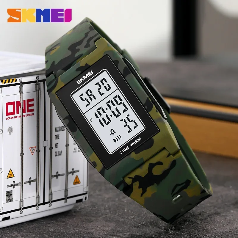 SKMEI 2321 Luxury Military Digital Watch for Men Sports Waterproof Electronic Mens Wristwatches Chrono Alarm 1988 Reloj Hombre