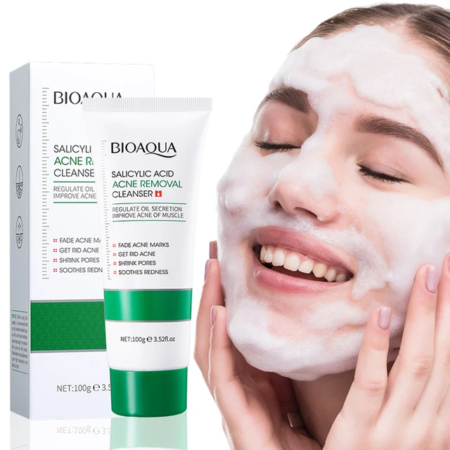 BIOAQUA Salicylic Acid Facial Cleanser Acne Treatment Moisturizing Oil Control skincare Face Wash Foam Face Cleanser Skin Care 1