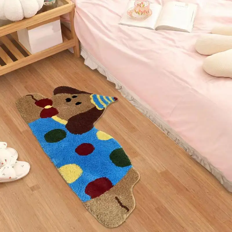 Christmas Dog Door Mat Cartoon Funny Dog Door Mat Christmas Decorations Indoor Entrance Area Rugs Novelty Anti-Slip