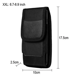 Universal Nylon Mobile Phone Waist Bag with Belt Clip and Card Holder (6.7-6.9 inch)