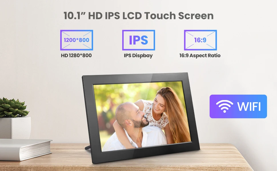 Description Picture 6 of itemDigital Picture Frame10.1 Inch 32G WiFi Photo Frame 1280x800 HD IPS Touch-screen Auto Rotation Photo Sharing via APP Decorative