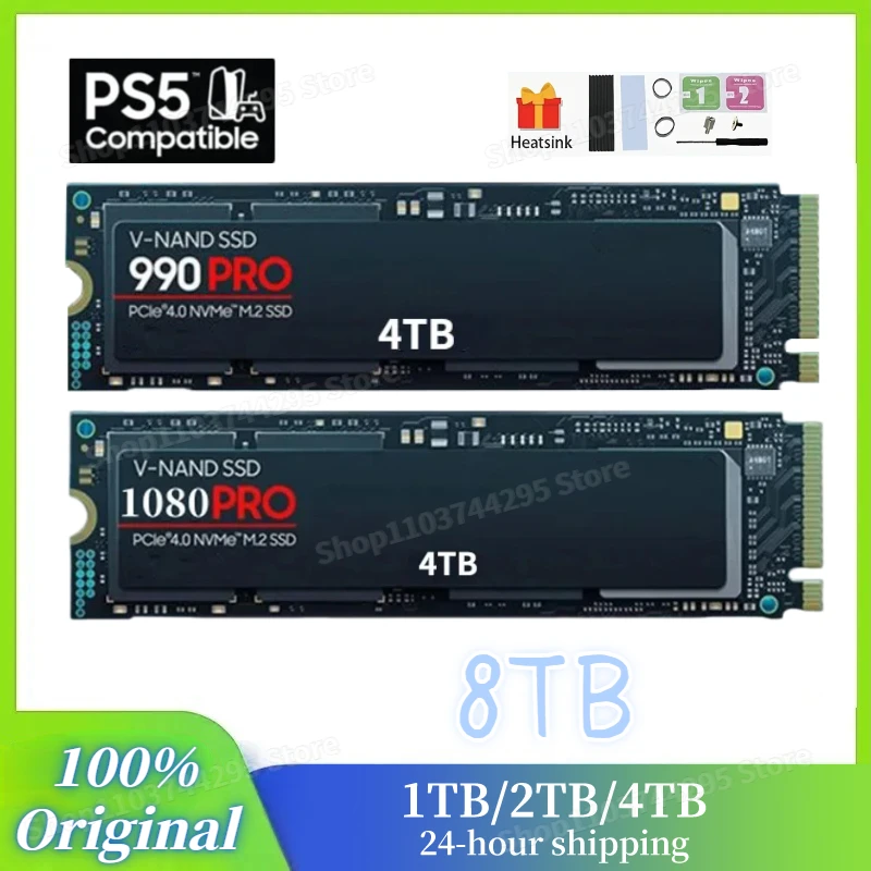 

SSD Ps5 M2 Nvme 500 Гб 990PRO Внутренний твердотельный накопитель 1 Тб Hdd жесткий диск 1080 PRO M.2 Plus 2 ТБ для ноутбука Ps5 Ssd 8 ТБ قرلي لي