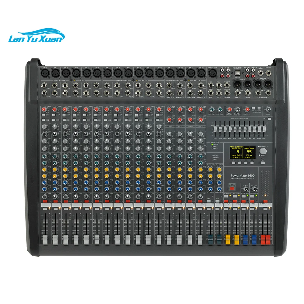 

PM1600-3 professional digital power amplifier power mixer for stage effects controller