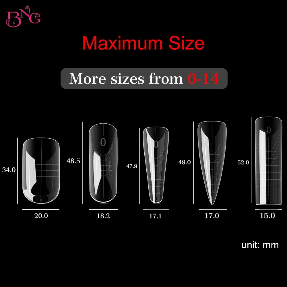 Nail Dual Forms Poly Extension Gel Builder Gel Reusable 15 Sizes Acrylic Molds Sets Manicure BNG