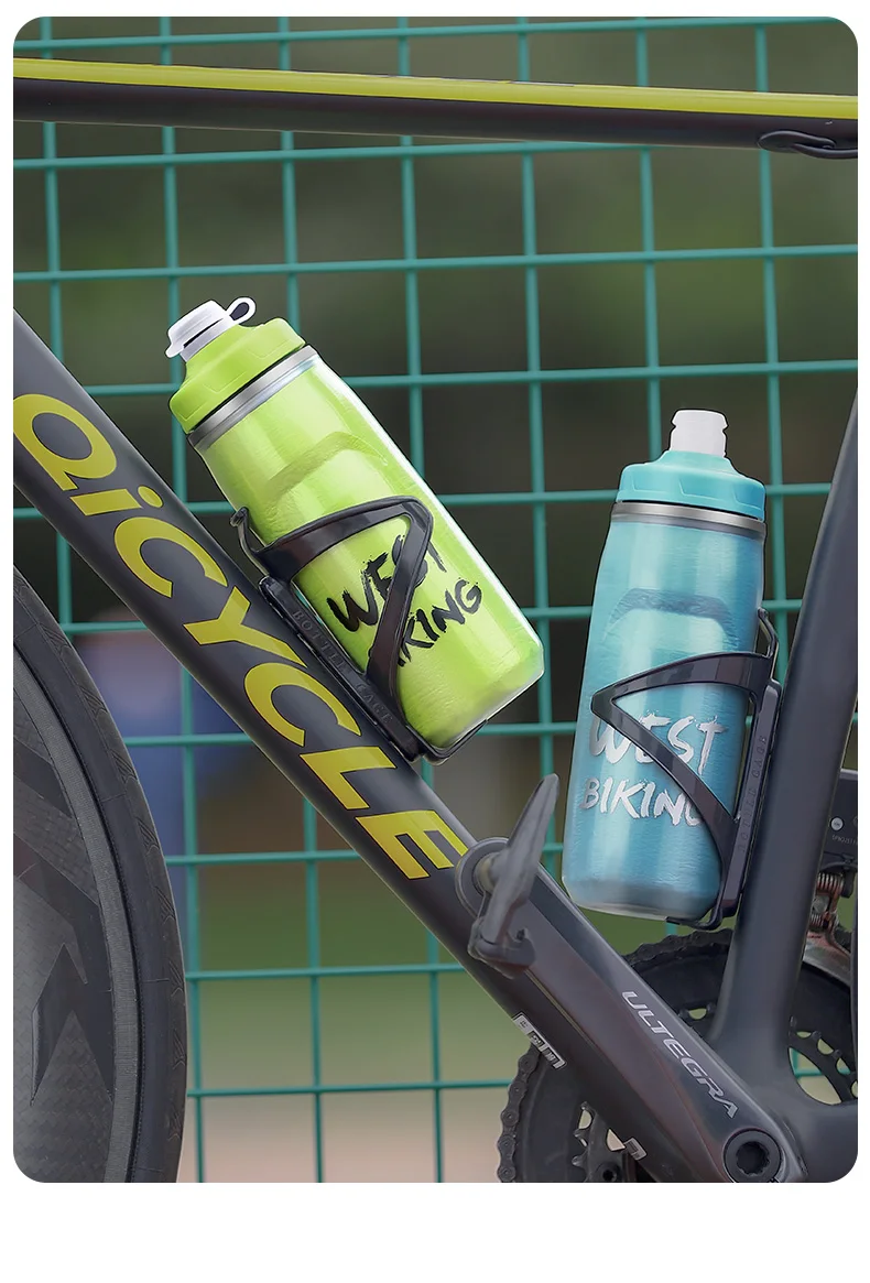 WEST BIKING 3-lagige, kälteisolierte Fahrrad-Trinkflasche 620 ml, tragbare MTB- und Rennrad-Flasche, wärme- und kältegeschützt, Fitnessflasche – Detail 38
