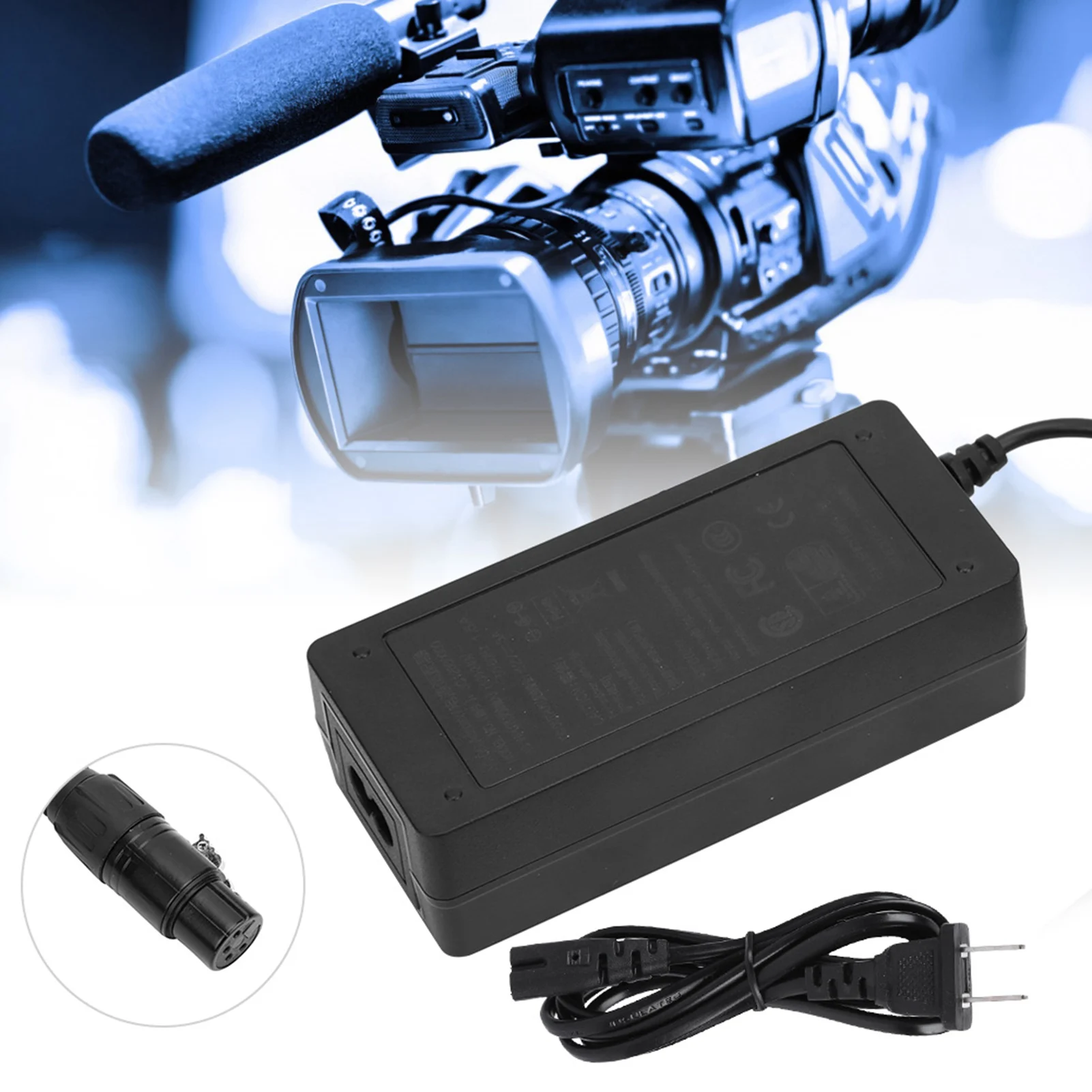 4 XLR Connector Adapter 4 XLR Connector Adapter DC12V 3A Power Supply for Camcorder Monitor Equipment