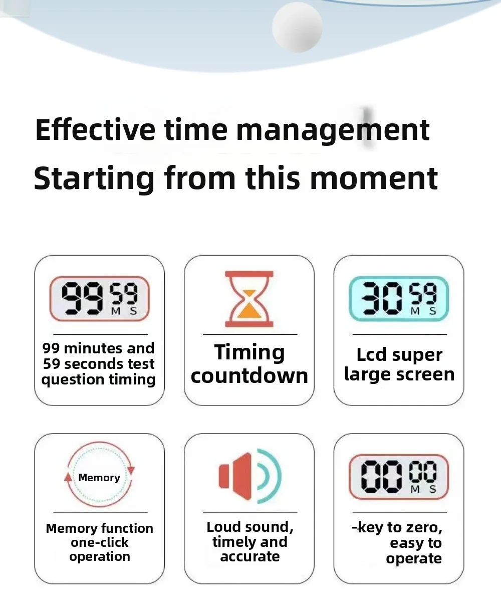 Egg Timer Children Alarm Clock Pomodoro Timer for Studying Gadgets Digital Kitchen Visual Tools Dining Bar Home Garden