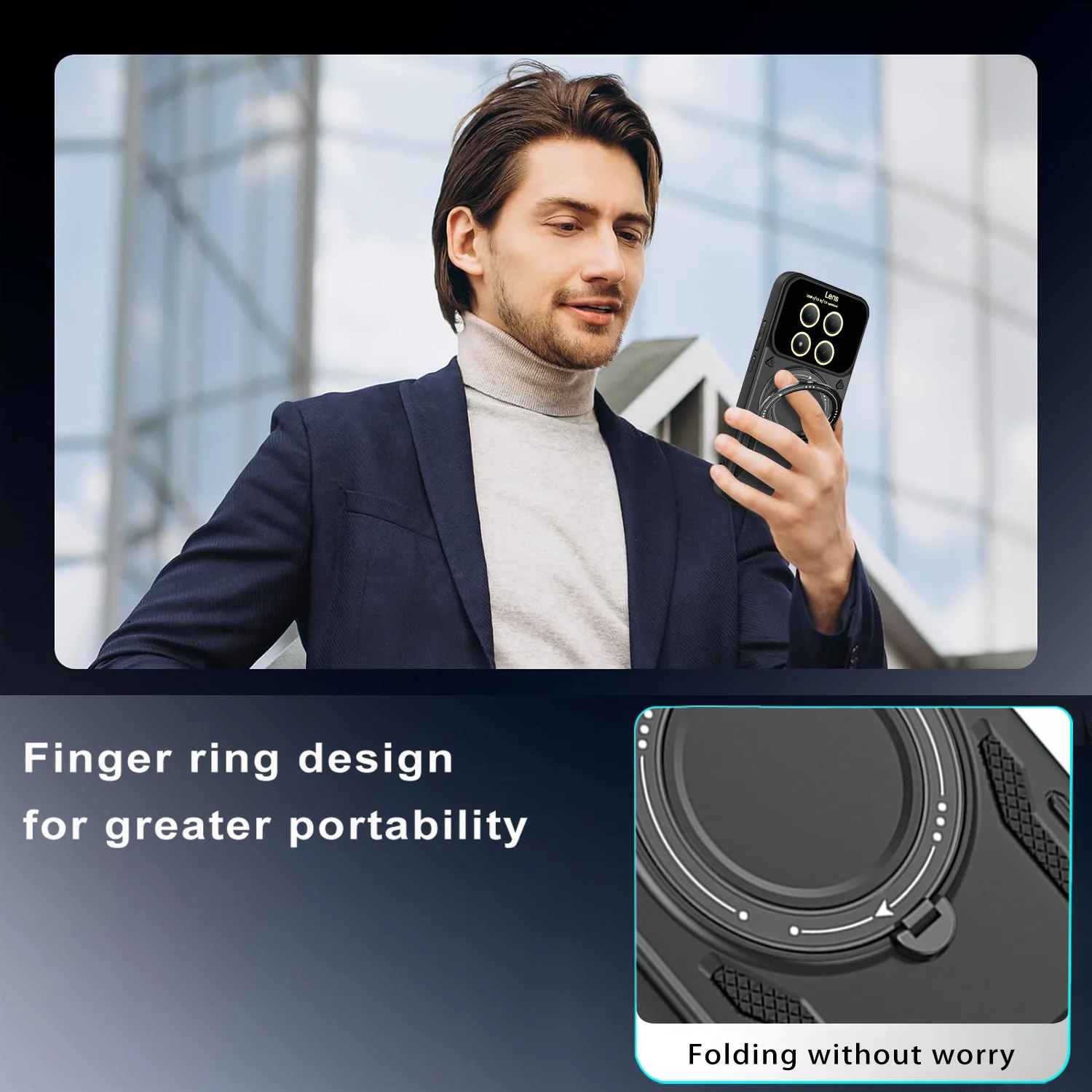 360-Degree Rotating Magnetic Bracket Armored Phone Case with Magsafe Protective Cover