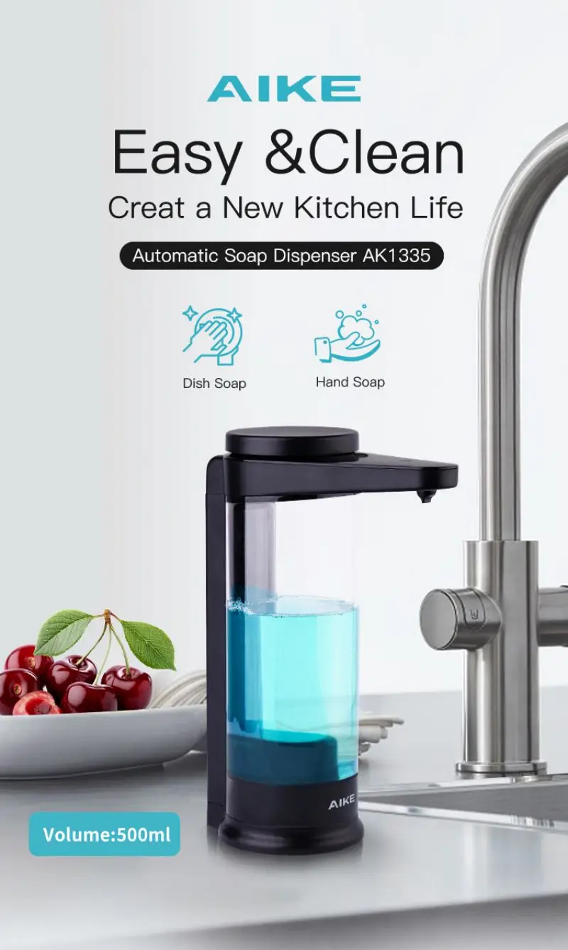 Dispensador detergente para lavar pratos, Sensor recarregável USB