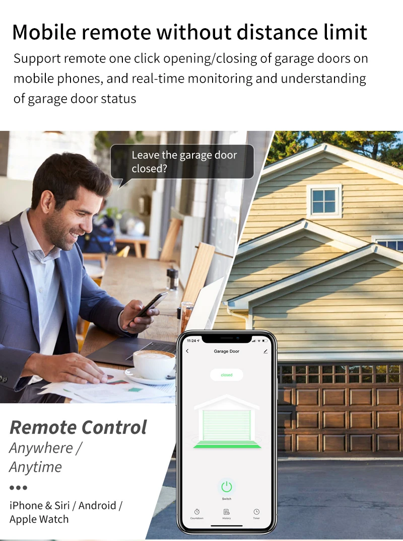 WiFi Sliding Gate Garage Door Motor Opener Remote Control Switch Tuya Smart Life