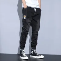 Spring Men's Loose Casual Jeans 2025 New Style Harlan Splice Workwear Trousers Autumn Trendy Brand Long Pants 2