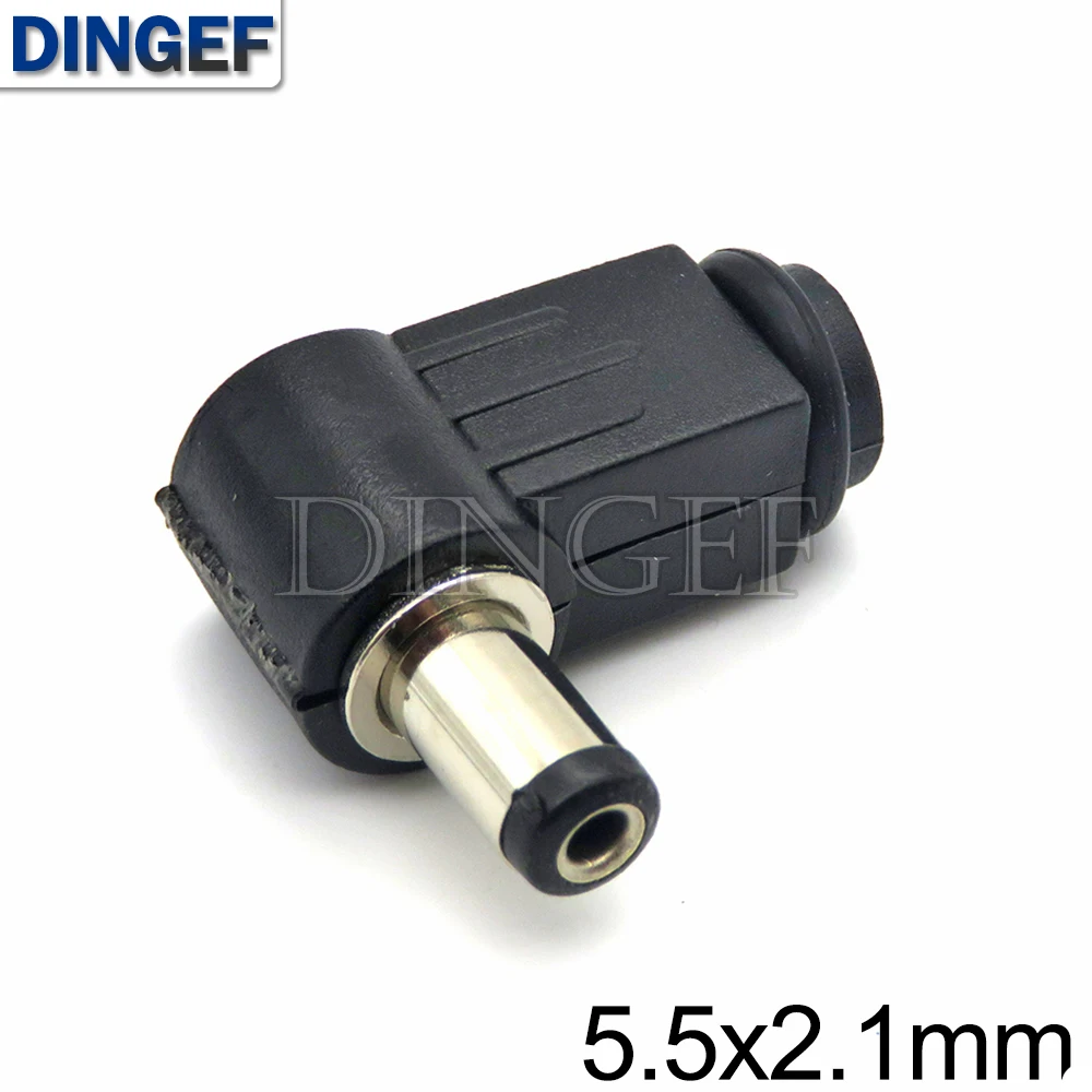 5PCS/lot 5.5x2.1mm 5.5x2.5mm DC Plug 90 degree elbow Power Plug Wiring Assembly Welding Wire Type