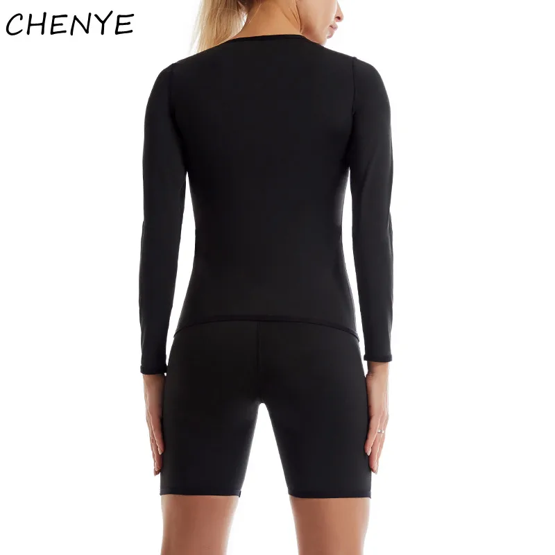 CHENYE Shirt Women Long Short Sleeve High Compression Sweating Workout Top Body Shaper Tummy Slimming Control Vest Athletic Tees body shaper