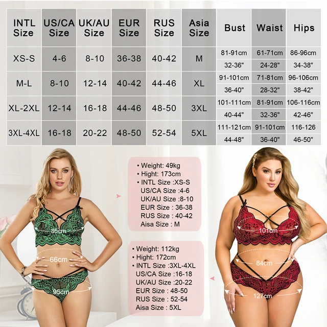 Lingerie Sexy In Pizzo 2 Pezzi - Reggiseno Push Up E Perizoma Floreale, Per San Valentino E Luna Di Miele - Foto 4