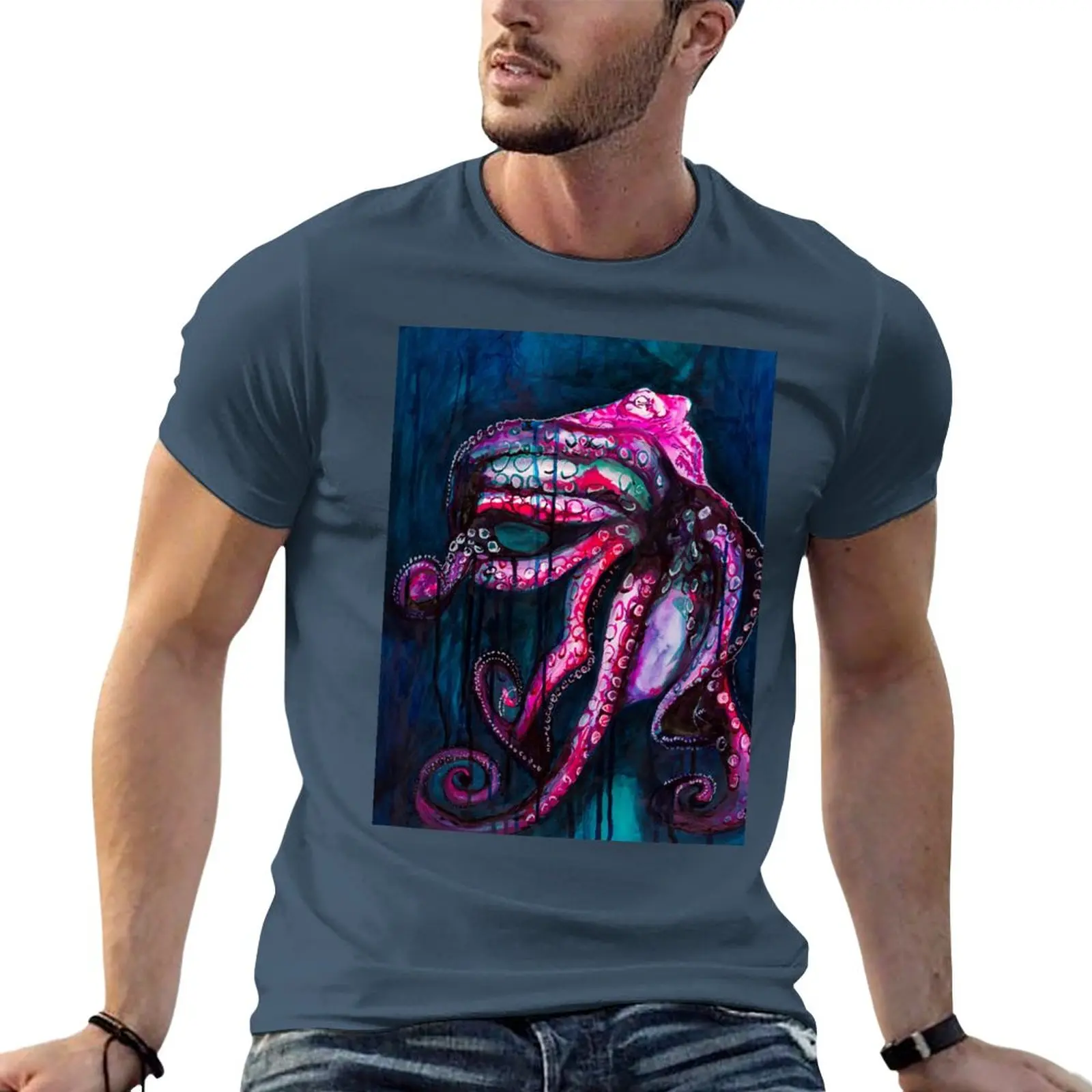 

Забавная Мужская футболка Tentacles ink футболка с картиной